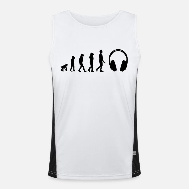 Evolution Kopfhörer, Musik, Ipod, Sound, Rock, Hip Funktionelles Kontrast-Tank Top für Männer 