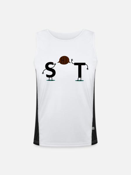 shit - Funktionelles Kontrast-Tank Top für Männer  - Weiß/Schwarz - Vorne