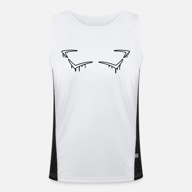 Graffiti Frame - Men's Functional Contrast Tank Top  - white/black