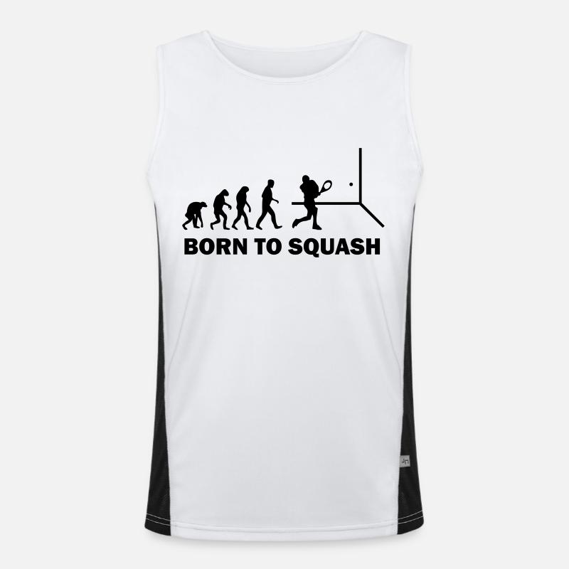 born to squash - Men's Functional Contrast Tank Top - white/black