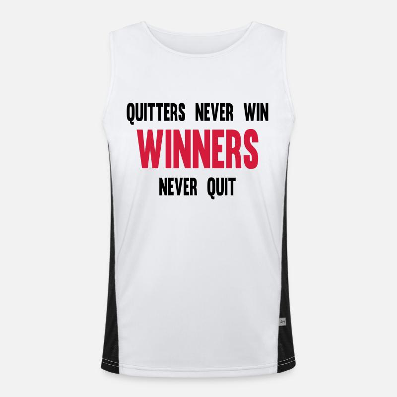 Quitters Never Win Winners Never Quit - Men's Functional Contrast Tank Top - white/black