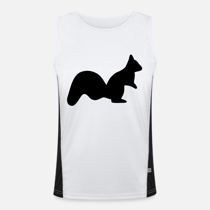 wachsames Eichhörnchen Streifenhörnchen Silhouette Funktionelles Kontrast-Tank Top für Männer 