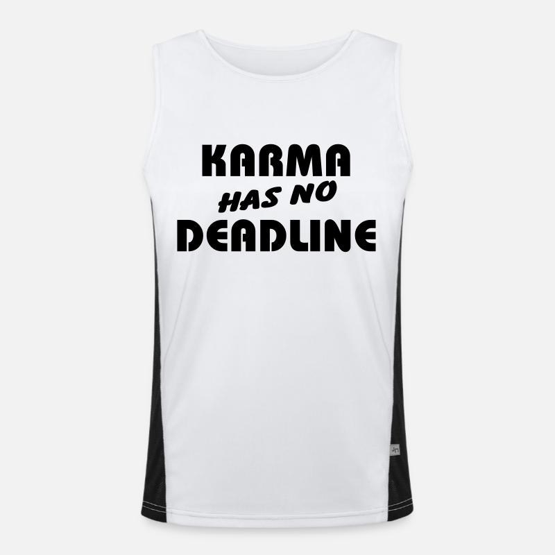 Karma has no Deadline - Men's Functional Contrast Tank Top  - white/black