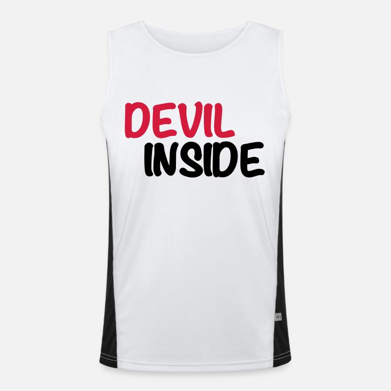 Devil inside - Men's Functional Contrast Tank Top  - white/black