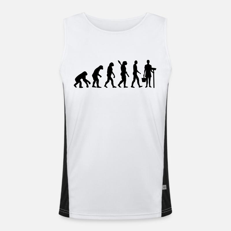 Evolution Cleaning lady - Men's Functional Contrast Tank Top  - white/black