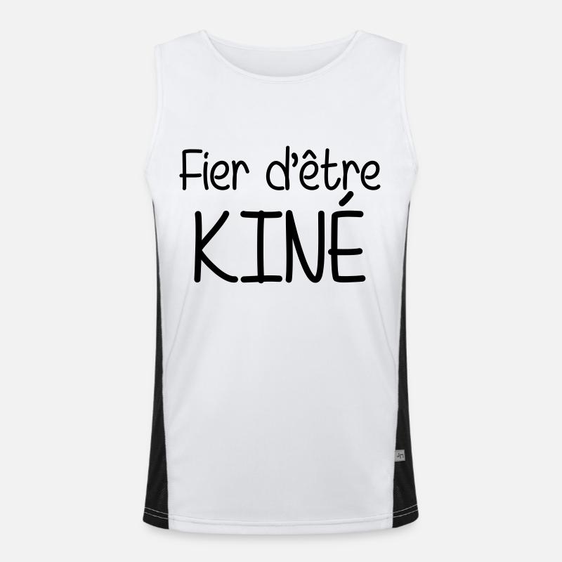 Fier d'être Kiné Funktionelles Kontrast-Tank Top für Männer 