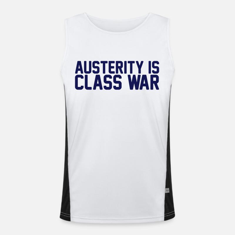 austerity is class war - Men's Functional Contrast Tank Top  - white/black