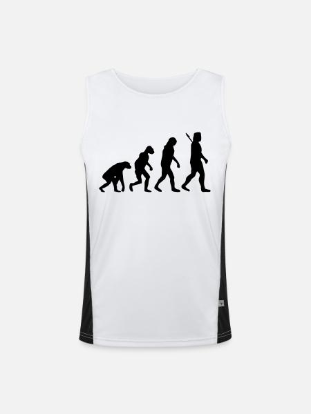 Evolution - Funktionelles Kontrast-Tank Top für Männer  - Weiß/Schwarz - Vorne