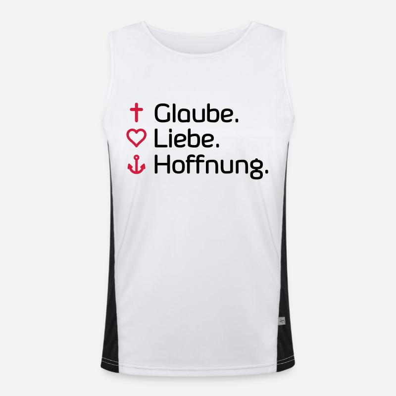 Glaube Liebe Hoffnung Funktionelles Kontrast-Tank Top für Männer 
