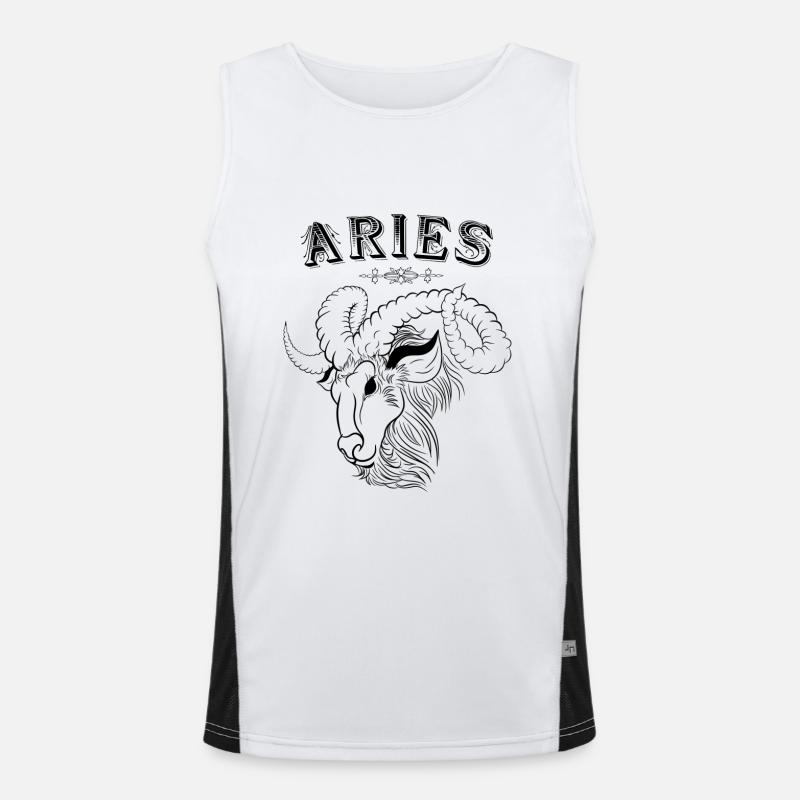Aries Sternzeichen Widder Funktionelles Kontrast-Tank Top für Männer 