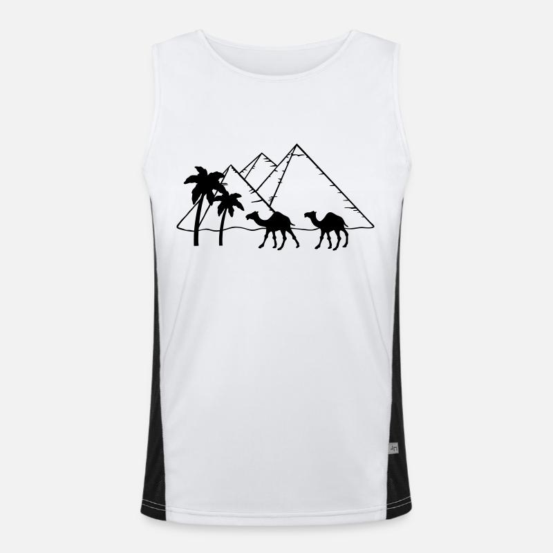 Pyramids Camel Palms - Egypt - Men's Functional Contrast Tank Top  - white/black
