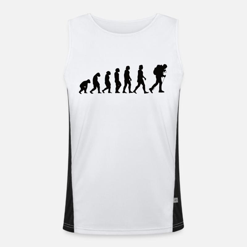 Hiking Evolution Mountains Mountaineering Hike - Men's Functional Contrast Tank Top  - white/black