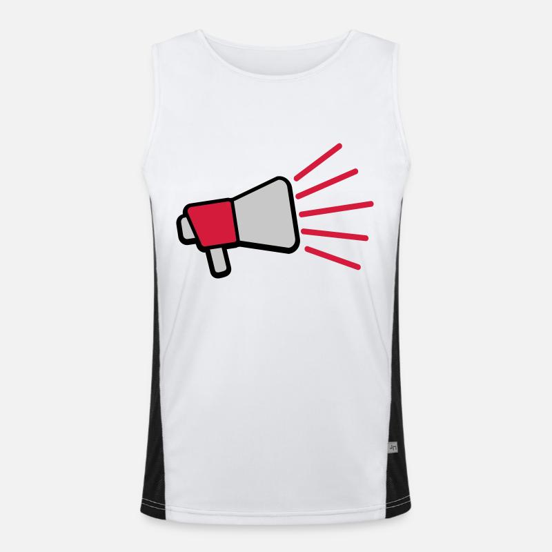 Loud Speech Symbol Megaphone Men's Functional Contrast Tank Top 