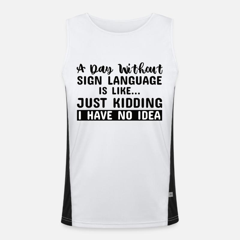 Zeichensprache Gebärdensprache Stumm taub ASL Funktionelles Kontrast-Tank Top für Männer 