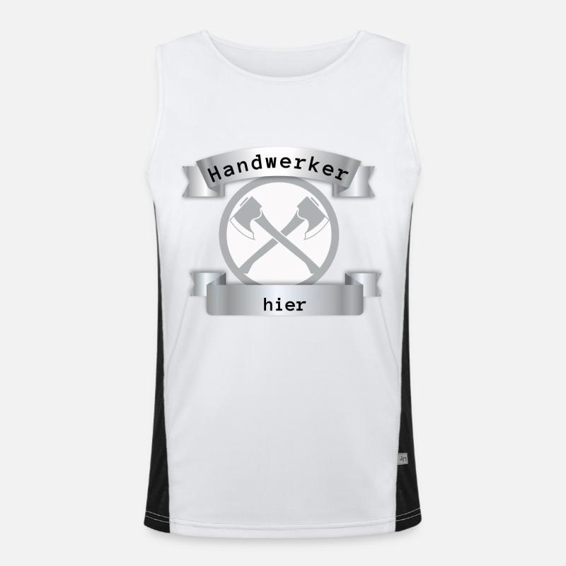Handwerker hier Funktionelles Kontrast-Tank Top für Männer 