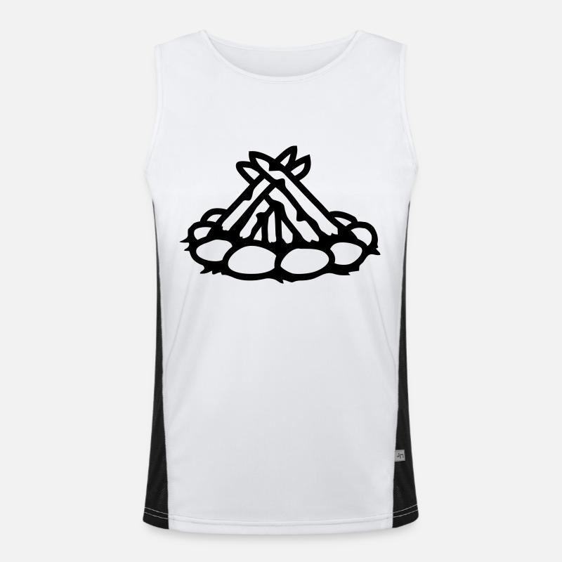 Camping campfire without fire - Men's Functional Contrast Tank Top  - white/black
