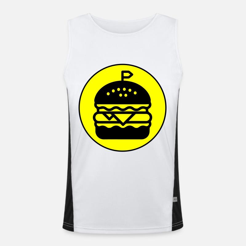 Burger Icon Circle - Men's Functional Contrast Tank Top - white/black