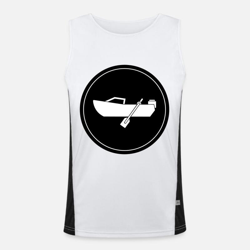 boot Symbol Kreis Funktionelles Kontrast-Tank Top für Männer 