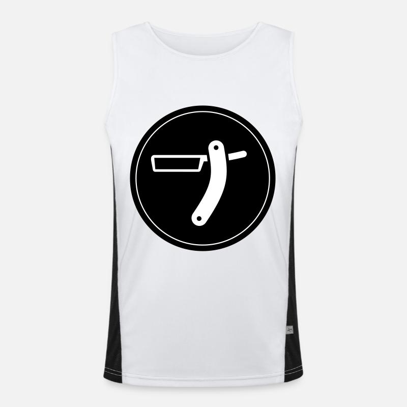 Shaving Barber Circle Men's Functional Contrast Tank Top 