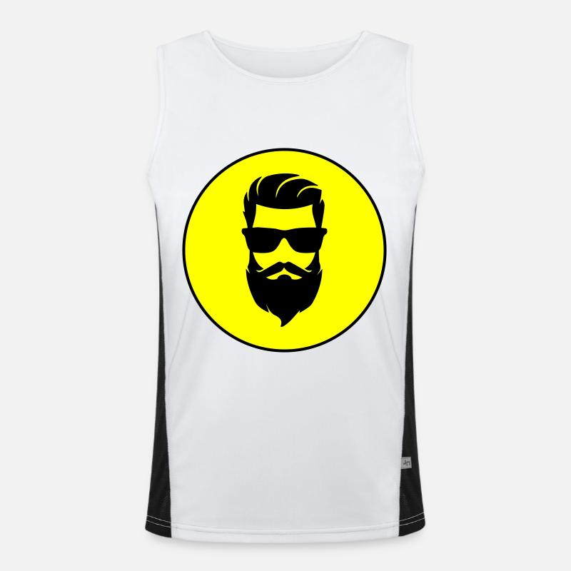 Gesicht bart symbol Funktionelles Kontrast-Tank Top für Männer 