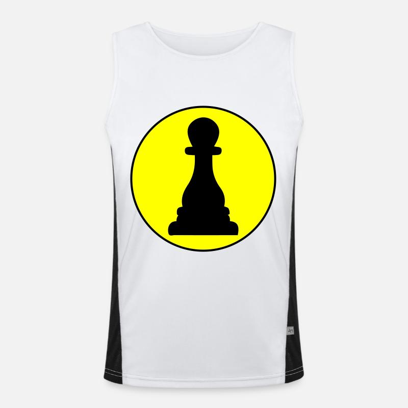 Läufer Bauer Schachfigur Funktionelles Kontrast-Tank Top für Männer 