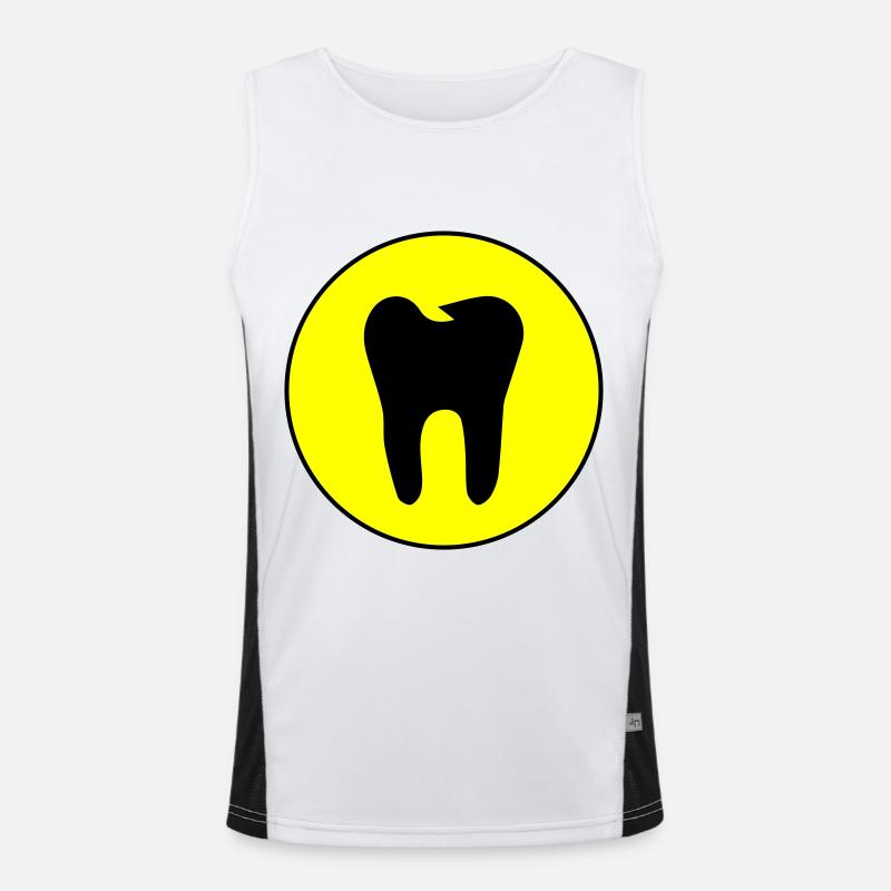 Tooth icon symbol - Men's Functional Contrast Tank Top  - white/black