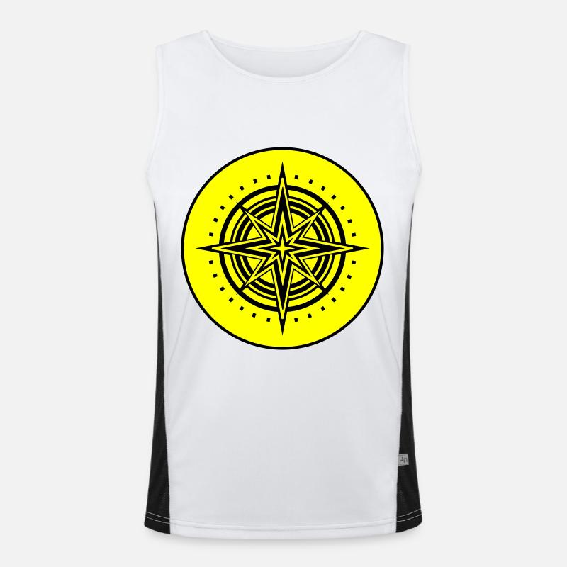 Compass icon icon - Men's Functional Contrast Tank Top  - white/black