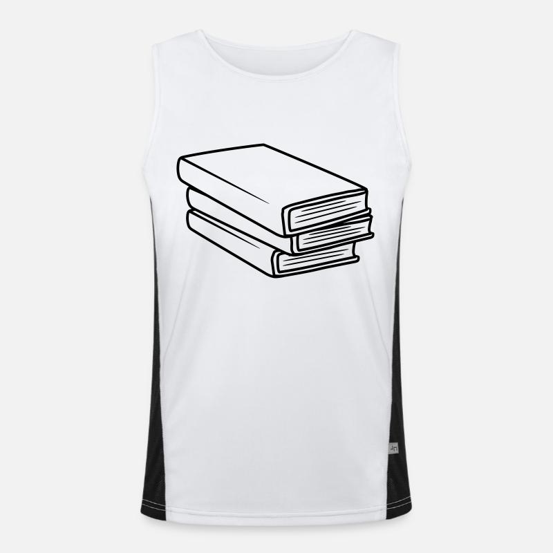 Stacked Books Comic Design Men's Functional Contrast Tank Top 