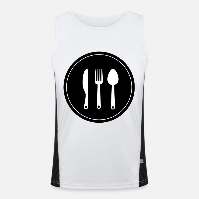 Fork cutlery - Men's Functional Contrast Tank Top  - white/black