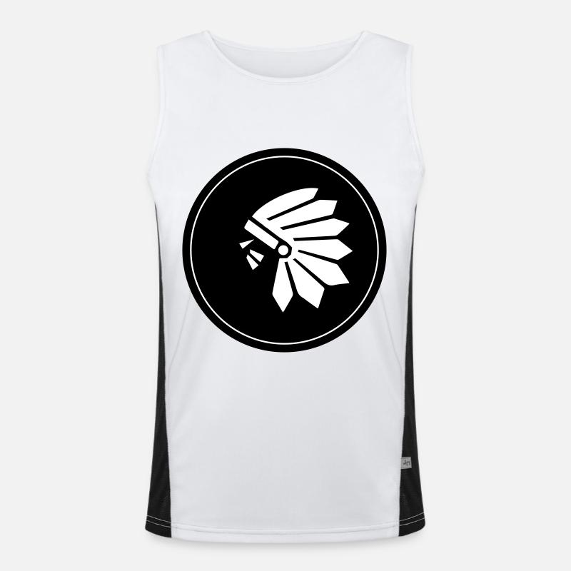 Indian head symbol - Men's Functional Contrast Tank Top  - white/black
