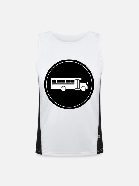 Schule Schulbus - Funktionelles Kontrast-Tank Top für Männer  - Weiß/Schwarz