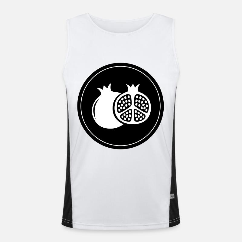 Granatapfel Symbol Funktionelles Kontrast-Tank Top für Männer 