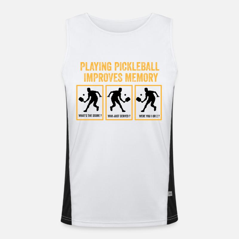 playing pickleball improves memory Men's Functional Contrast Tank Top 