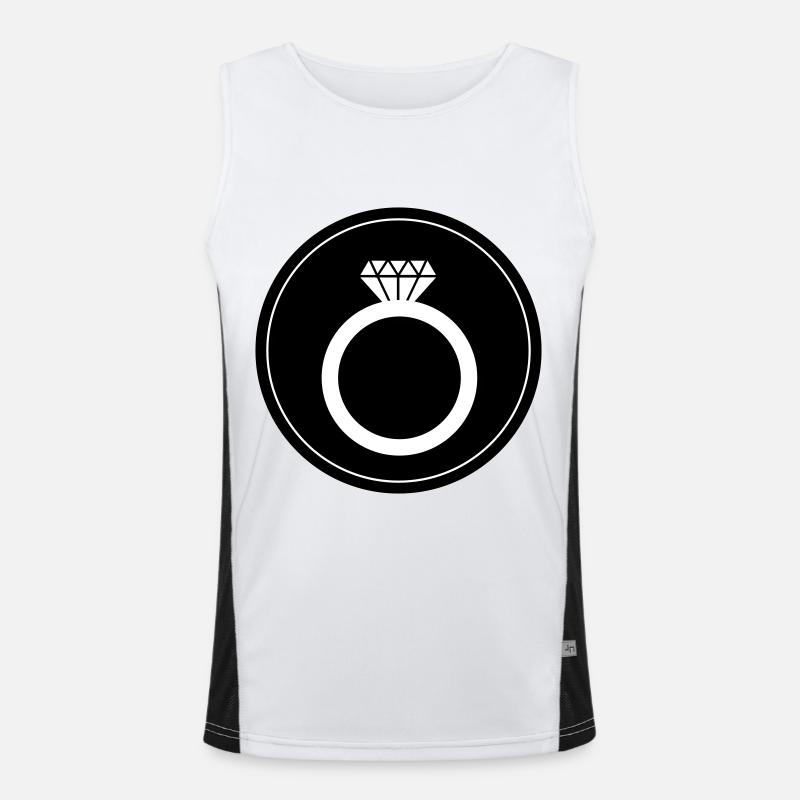 Wedding Rings Symbol Circle - Men's Functional Contrast Tank Top  - white/black