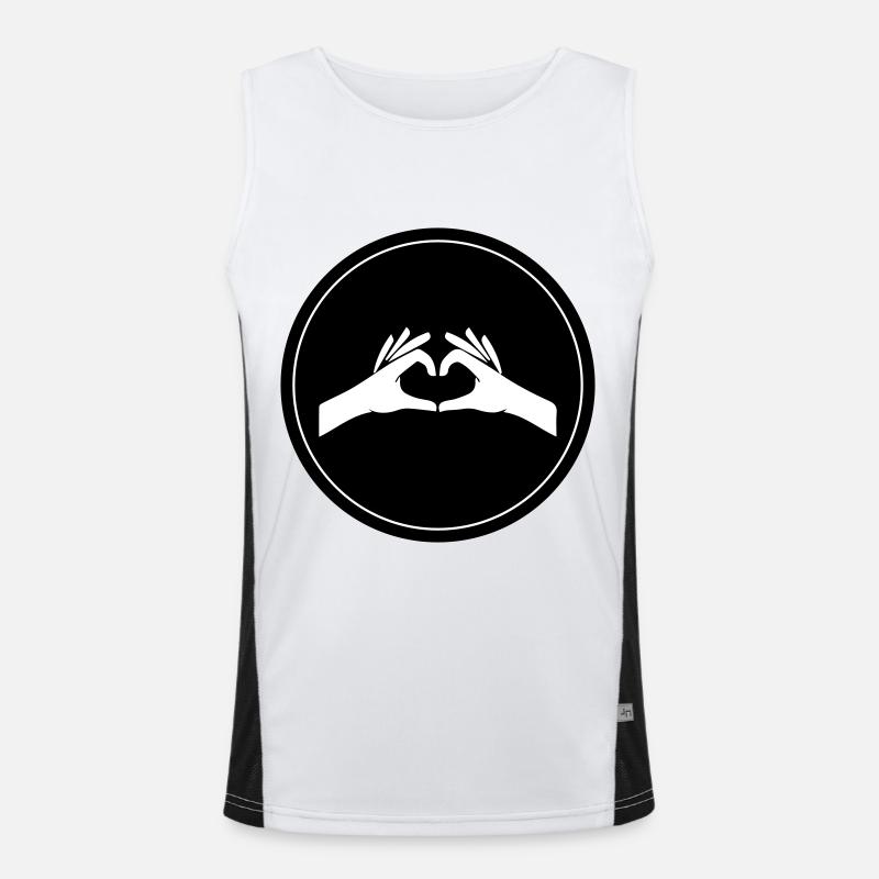 Hands Heart Circle Men's Functional Contrast Tank Top 