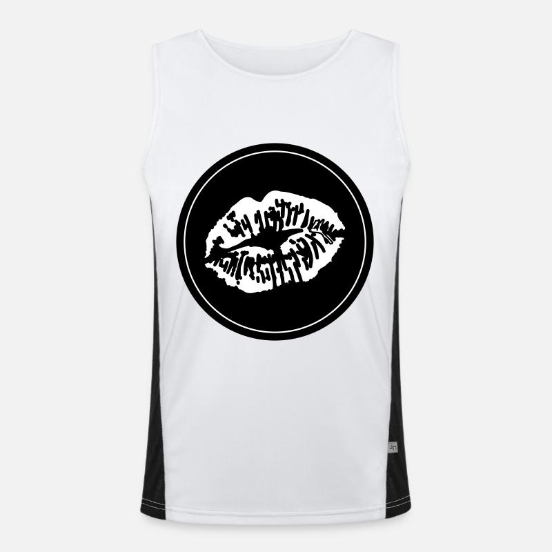 Lips Mouth Men's Functional Contrast Tank Top 