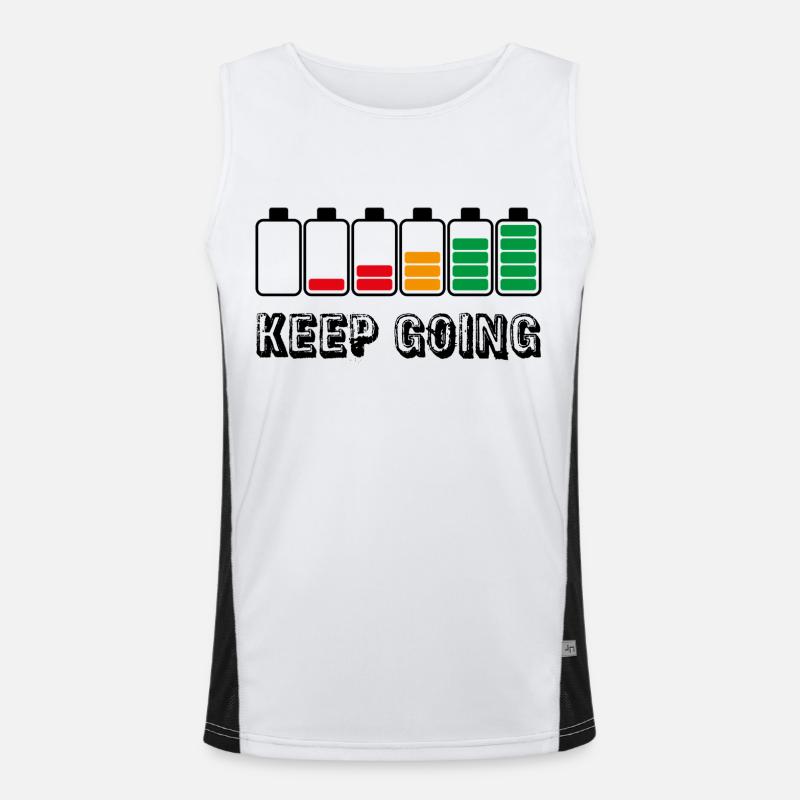 keep going - Men's Functional Contrast Tank Top  - white/black