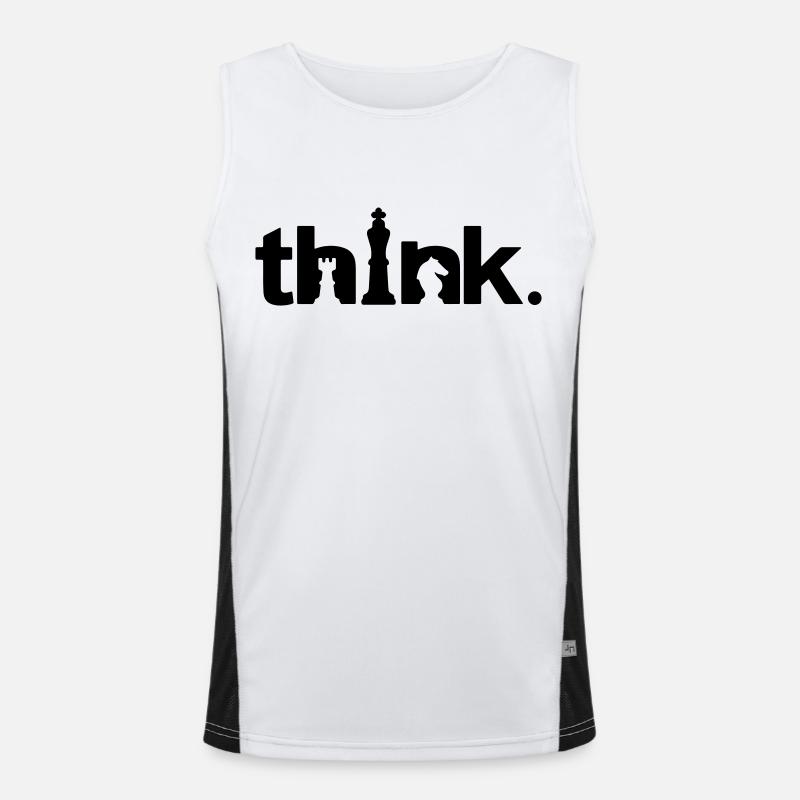THINK - Men's Functional Contrast Tank Top  - white/black