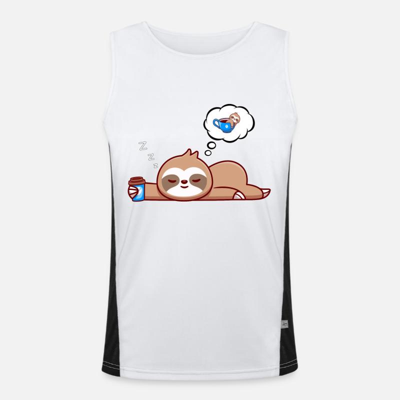 Sloth Dreams, Coffee Men's Functional Contrast Tank Top 