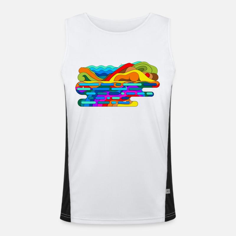 Psychedelic Mountains Men's Functional Contrast Tank Top 