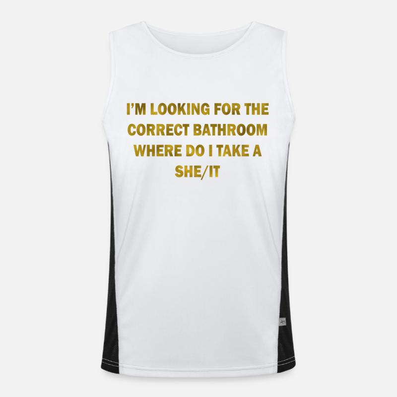 CORRECT BATHROOM TAKE A SHE/IT Men's Functional Contrast Tank Top 