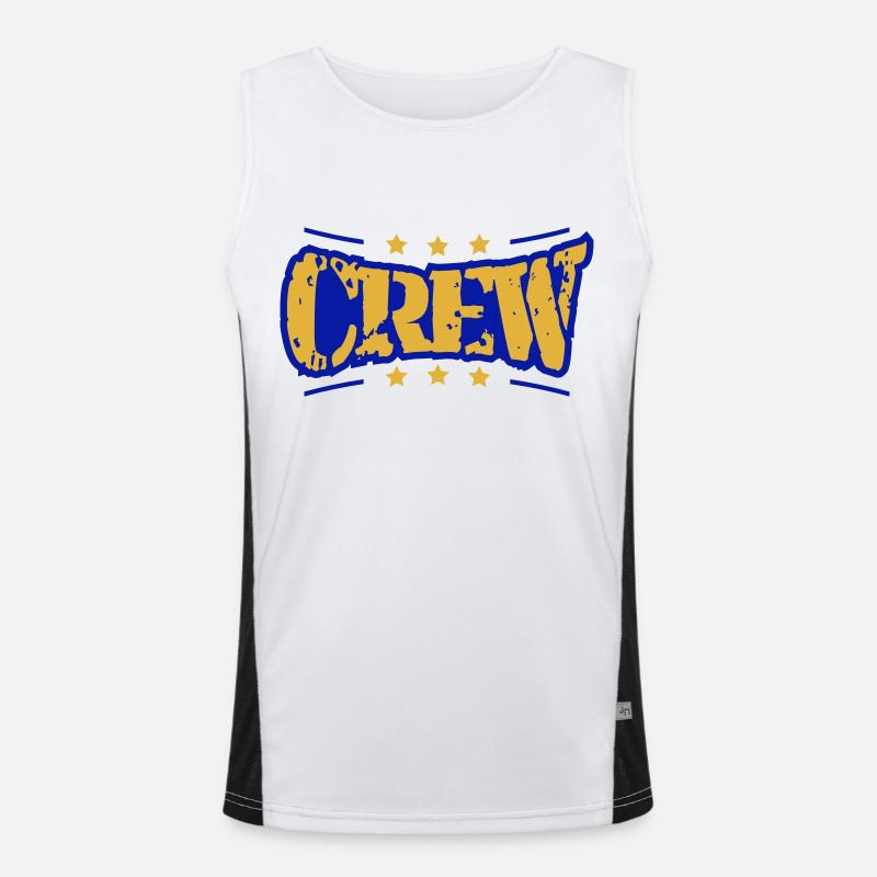 Crew Sterne Logo Cool Team Freunde Gruppe Stempel Funktionelles Kontrast-Tank Top für Männer 