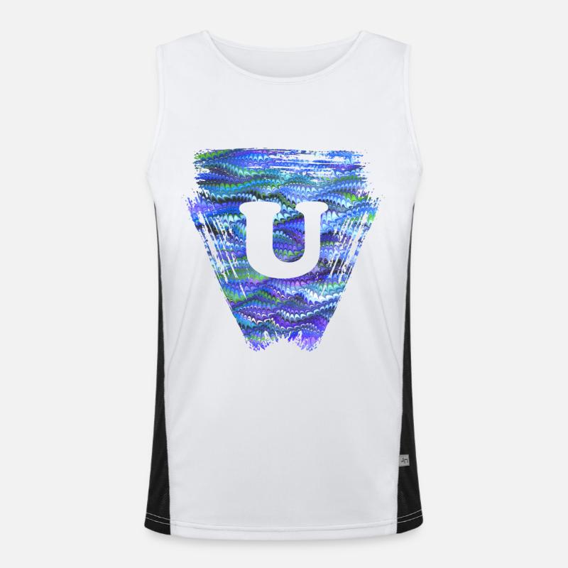 Triangle E 103 U - Men's Functional Contrast Tank Top  - white/black