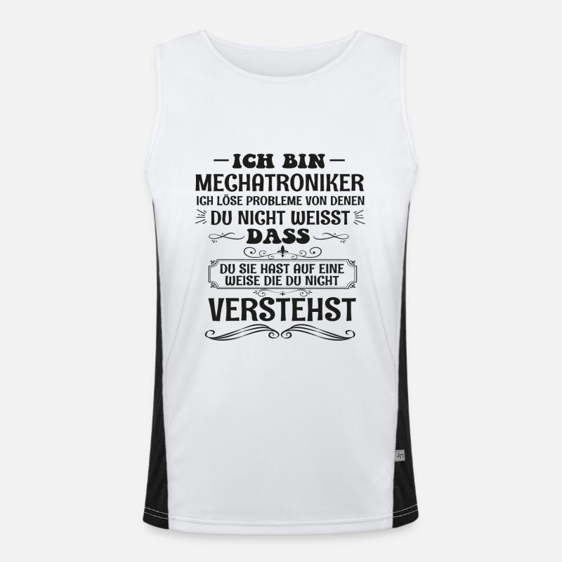 Funny Mechatronics, Mechatronics Technician Profession Gift Men's Functional Contrast Tank Top 