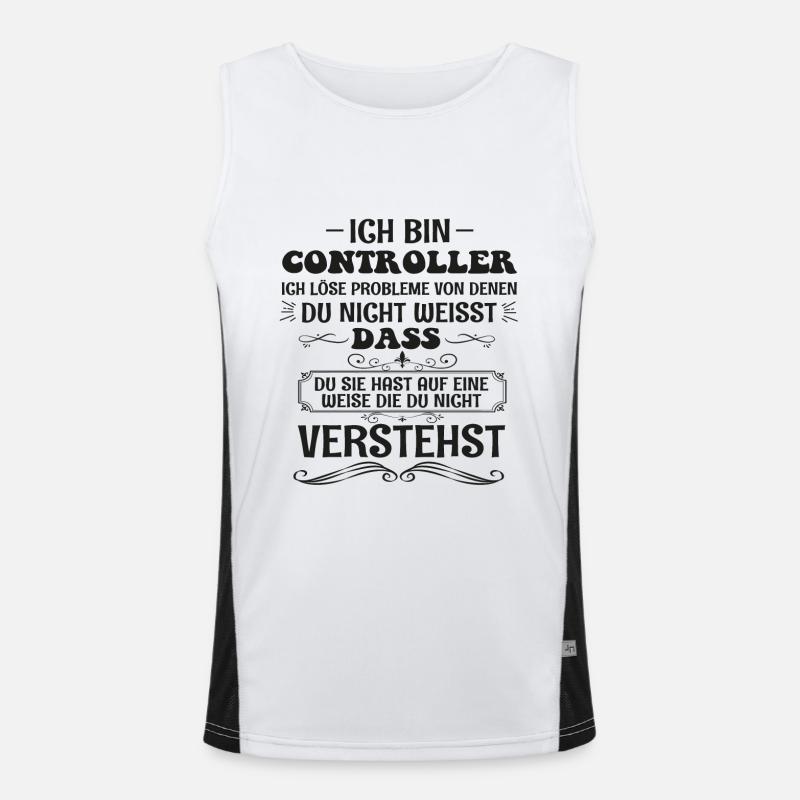 Funny Controller Saying Control Profession Gift Men's Functional Contrast Tank Top 