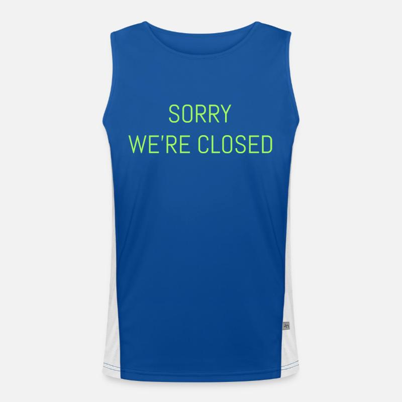 Sorry we're Closed Funktionelles Kontrast-Tank Top für Männer 