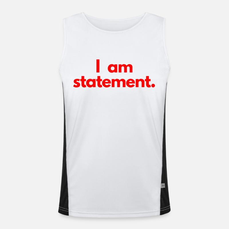 I am statement. Red Men's Functional Contrast Tank Top 