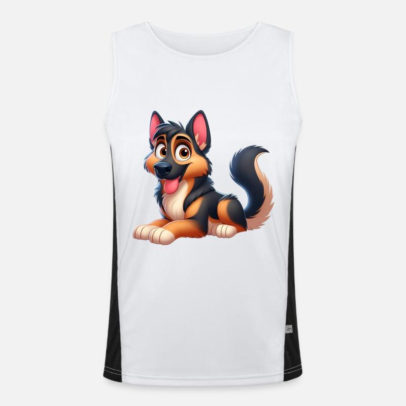 German Shepherd 10 - Men's Functional Contrast Tank Top - white/black