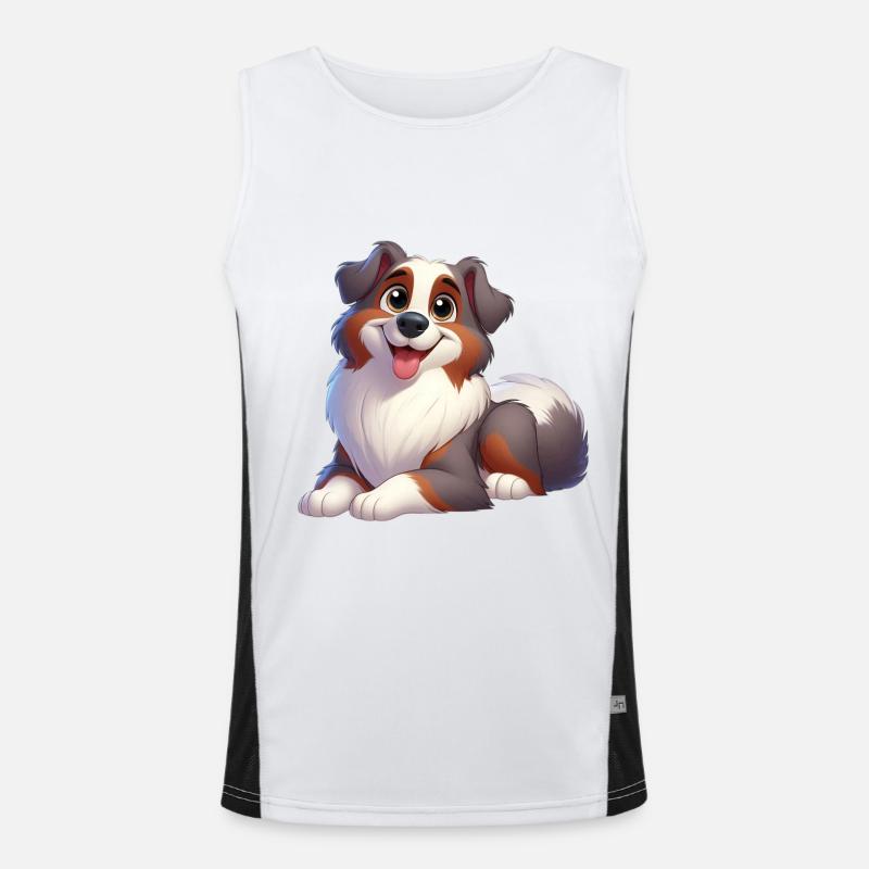 Australischer Schäferhund Funktionelles Kontrast-Tank Top für Männer 
