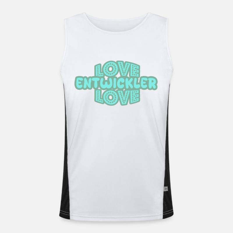 Developers as a saying - Men's Functional Contrast Tank Top  - white/black